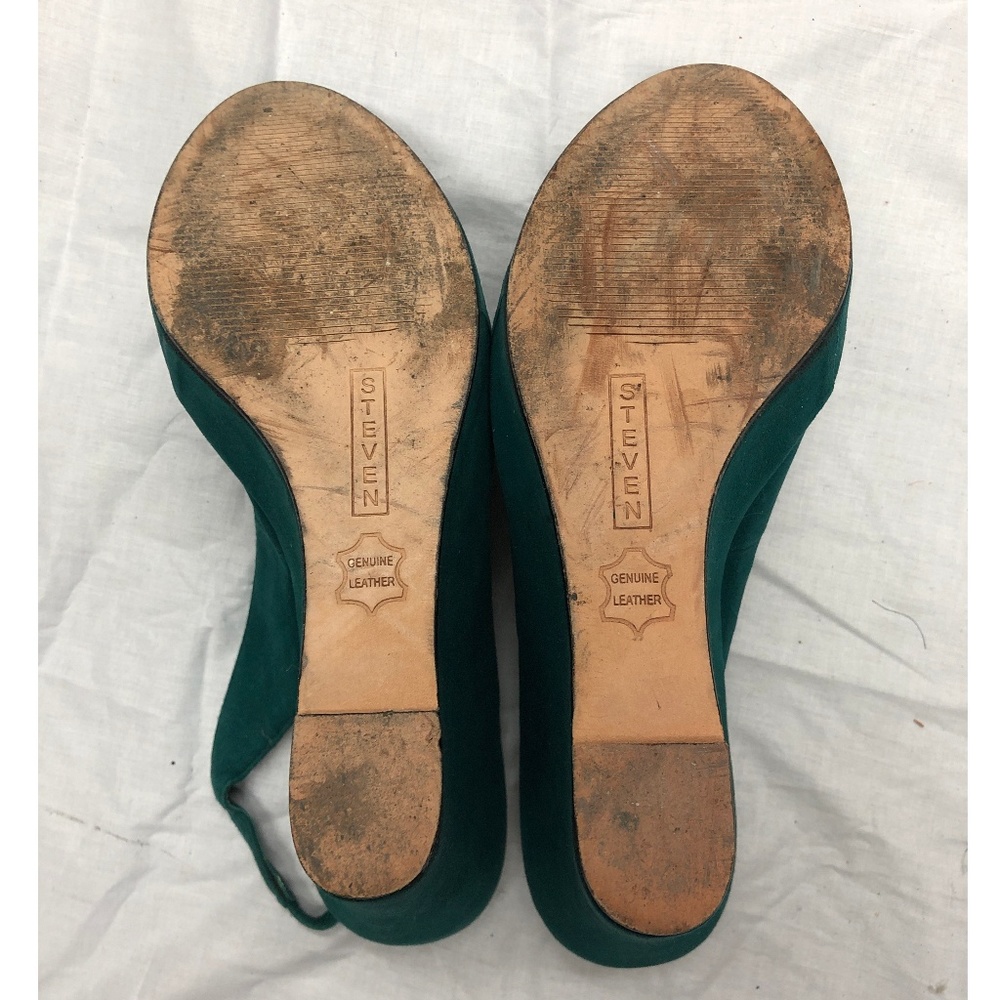Teal Suede Slingback Wedge - Picture 3 of 3